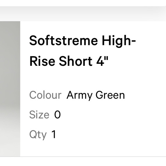 Lululemon - BNWT Army Green Softstreme High Rise Shorts 4” - Size 0 - Picture 3 of 8